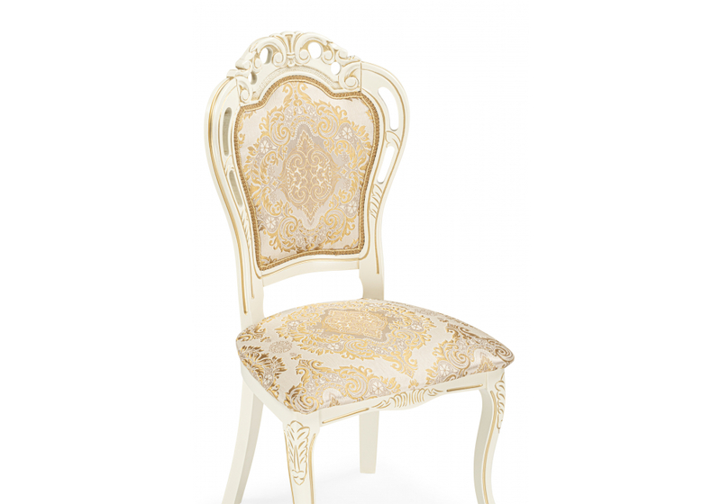 Стул деревянный, Bronte молочный / патина