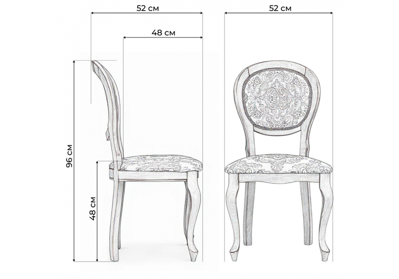 Стул деревянный, Adriano 082 вишня / без патины