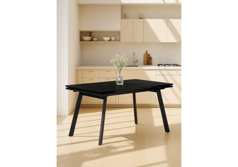 Керамический стол, Норман 120(180)х80 shakespeare black / черный