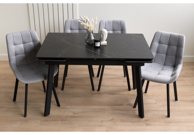 Керамический стол, Норман 120(180)х80 shakespeare black / черный