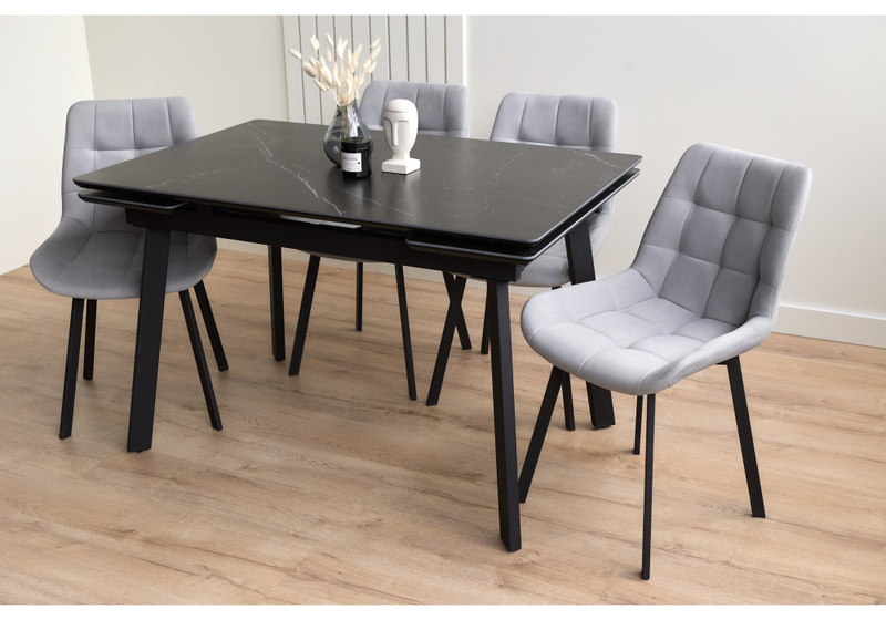 Керамический стол, Норман 120(180)х80 shakespeare black / черный