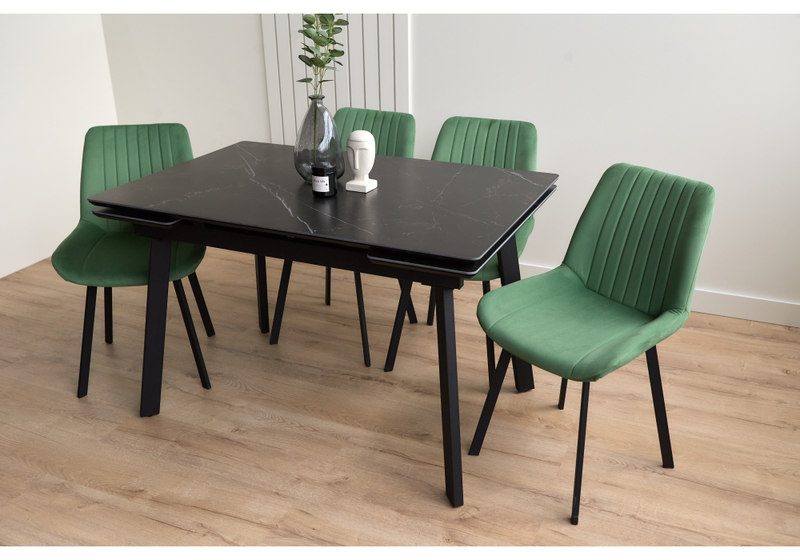 Керамический стол, Норман 120(180)х80 shakespeare black / черный