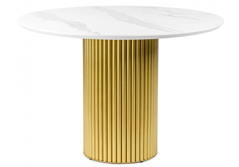 Керамический стол, Барел 110 patagonoa bianco repose / золотой