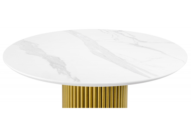 Керамический стол, Барел 110 patagonoa bianco repose / золотой