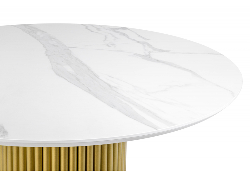 Керамический стол, Барел 110 patagonoa bianco repose / золотой
