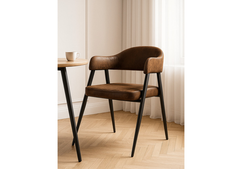 Стул на металлокаркасе, Twin brown / black