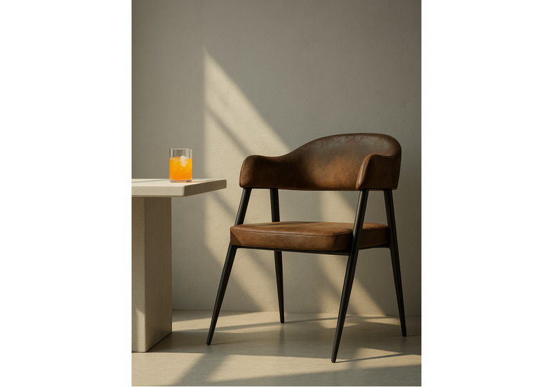 Стул на металлокаркасе, Twin brown / black