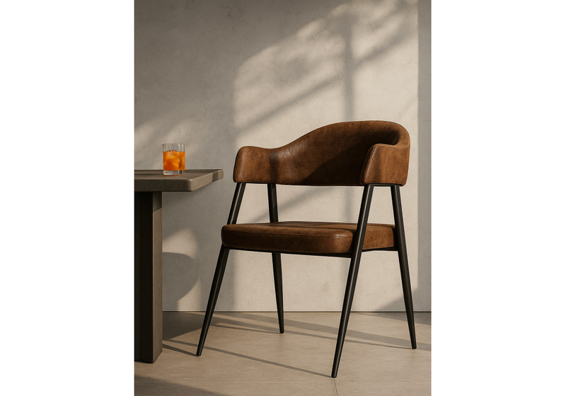 Стул на металлокаркасе, Twin brown / black