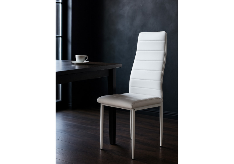 Стул на металлокаркасе, DC2-001 искусственная кожа белый / белый