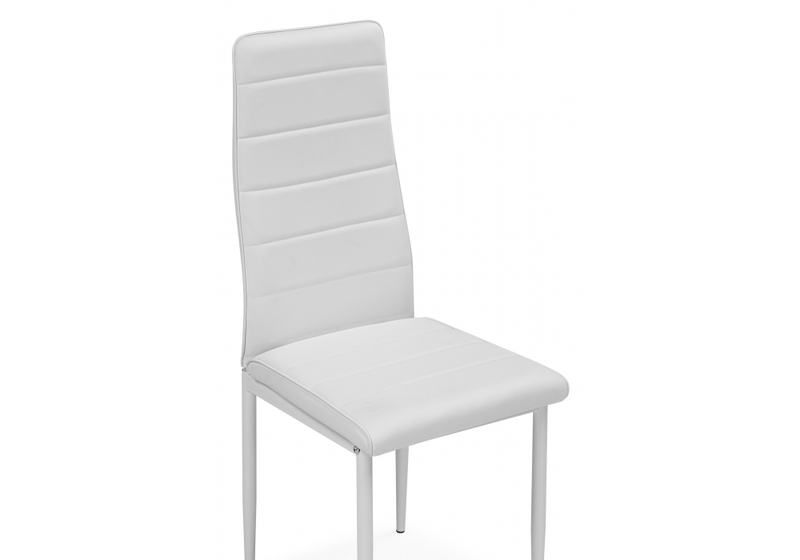 Стул на металлокаркасе, DC2-001 искусственная кожа белый / белый