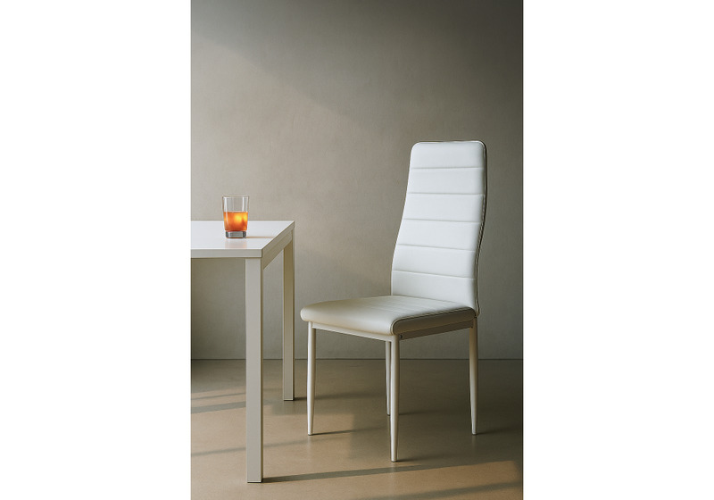 Стул на металлокаркасе, DC2-001 искусственная кожа белый / белый