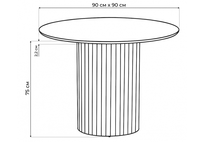 Керамический стол, Гравент 90 черный мрамор shakespeare black / черный