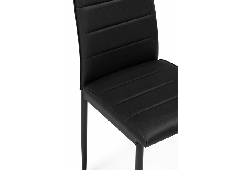 Стул на металлокаркасе, DC2-001 искусственная кожа черный / черный