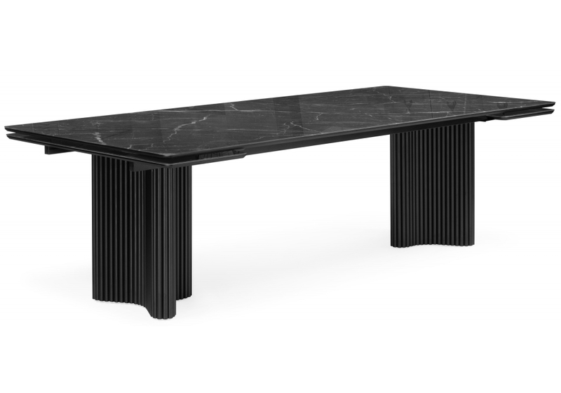 Стол стеклянный, Мален 240x110 дарк / черный