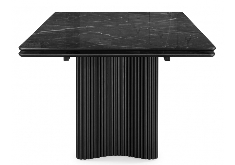 Стол стеклянный, Мален 240x110 дарк / черный