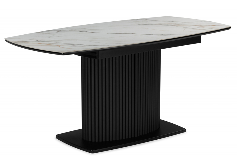 Керамический стол, Фестер 160(205)х90 gilt white / черный