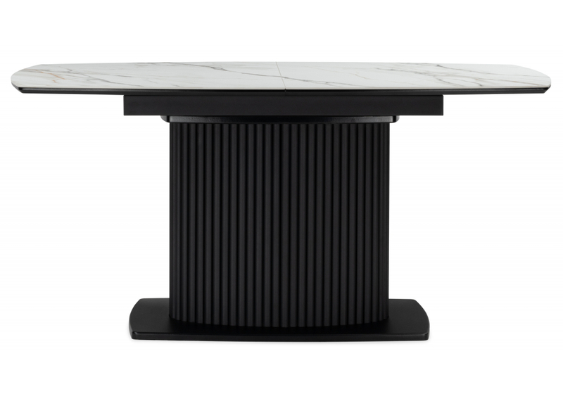 Керамический стол, Фестер 160(205)х90 gilt white / черный