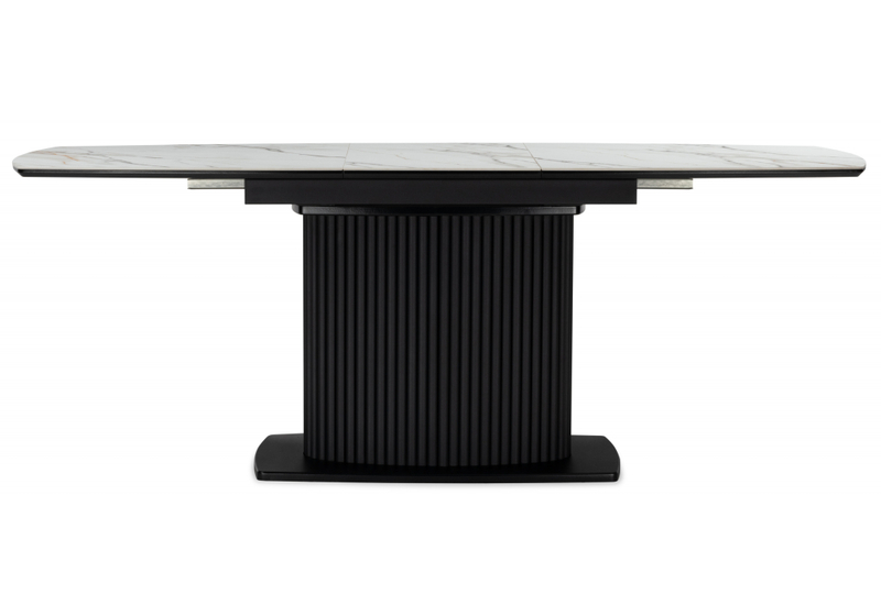 Керамический стол, Фестер 160(205)х90 gilt white / черный