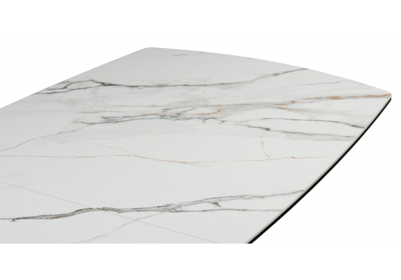 Керамический стол, Фестер 160(205)х90 gilt white / черный