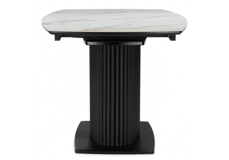 Керамический стол, Фестер 160(205)х90 gilt white / черный