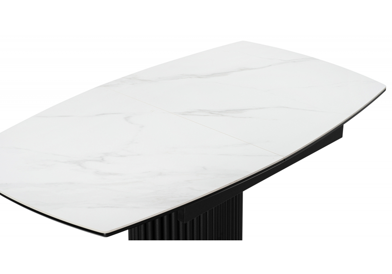 Керамический стол, Фестер 160(205)х90 snow white / черный