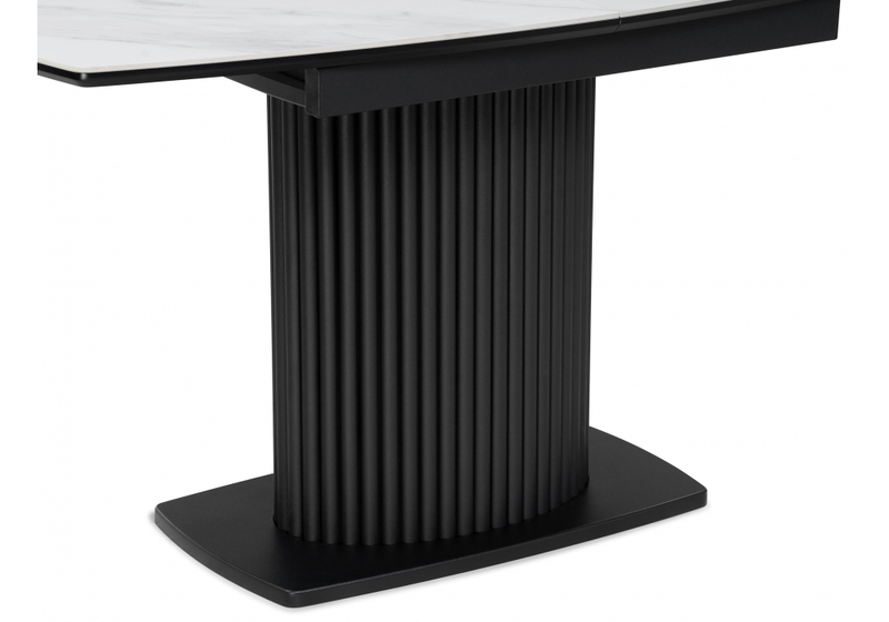 Керамический стол, Фестер 160(205)х90 snow white / черный