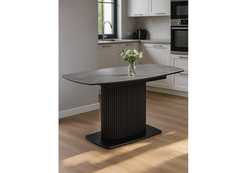 Керамический стол, Фестер 140(180)х80 larka grey / черный