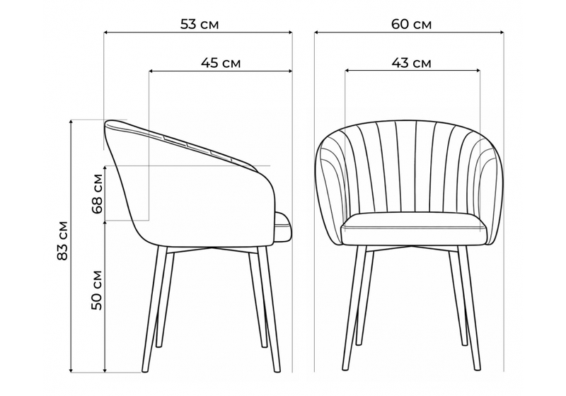 Стул на металлокаркасе, Моншау marseille 2 данс / черный