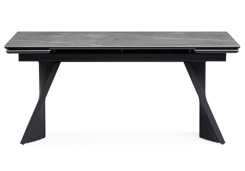 Керамический стол, Вейв 160(220)х89 larka grey / черный