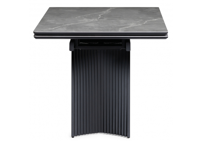 Керамический стол, Вейв 160(220)х89 larka grey / черный