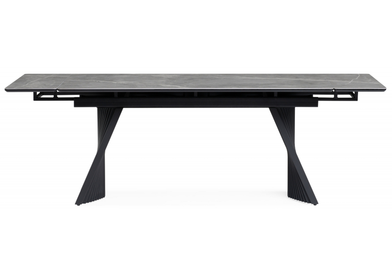 Керамический стол, Вейв 160(220)х89 larka grey / черный