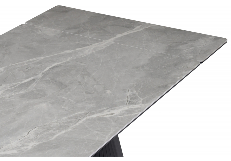 Керамический стол, Вейв 160(220)х89 larka grey / черный