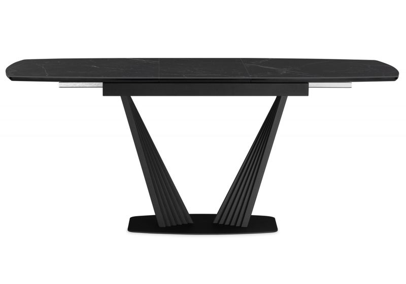 Керамический стол, Вейл 160(205)х89 черный мрамор shakespeare black / черный