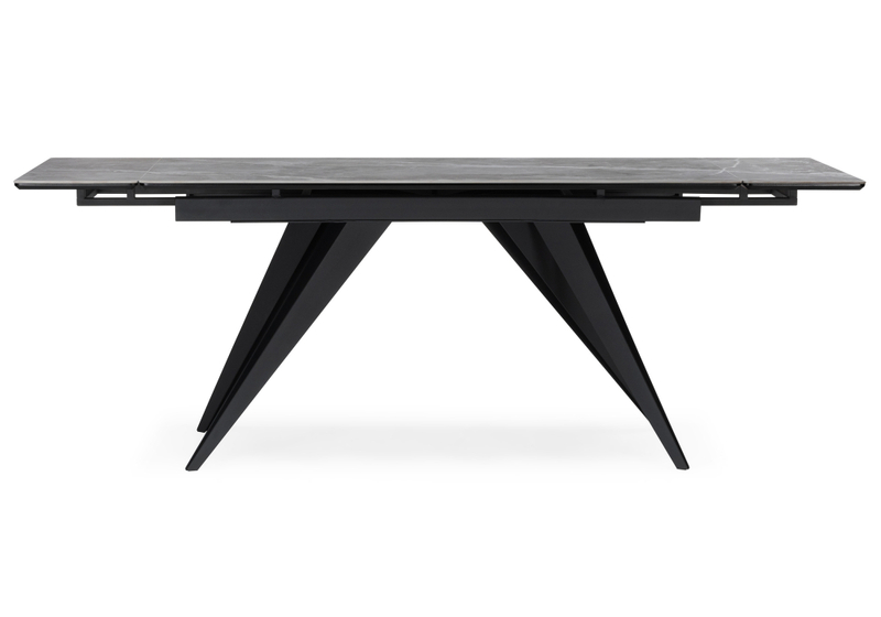 Керамический стол, Дарвин 160(220)х89 серый мрамор larka grey / черный