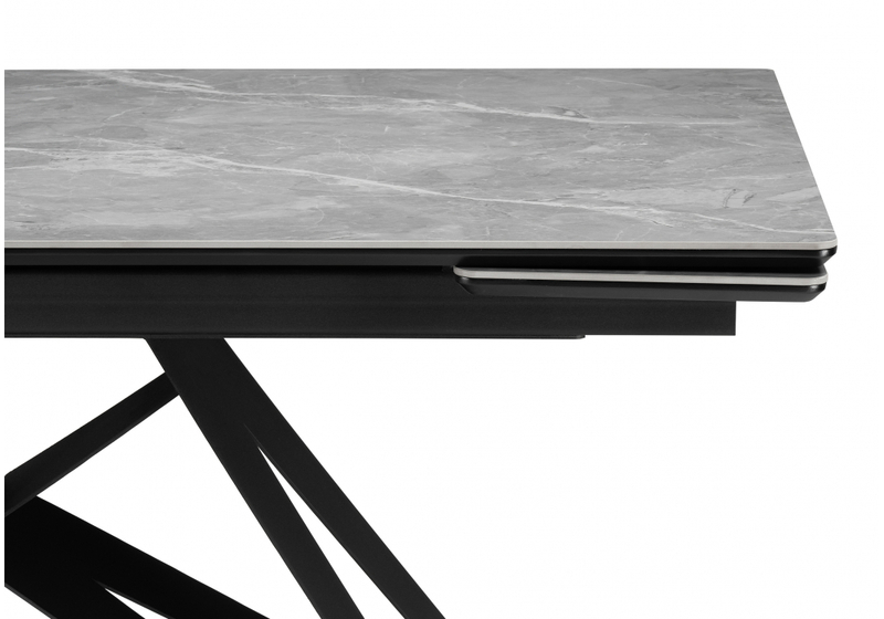 Керамический стол, Блэкберн 140(200)х80 серый мрамор larka grey / черный