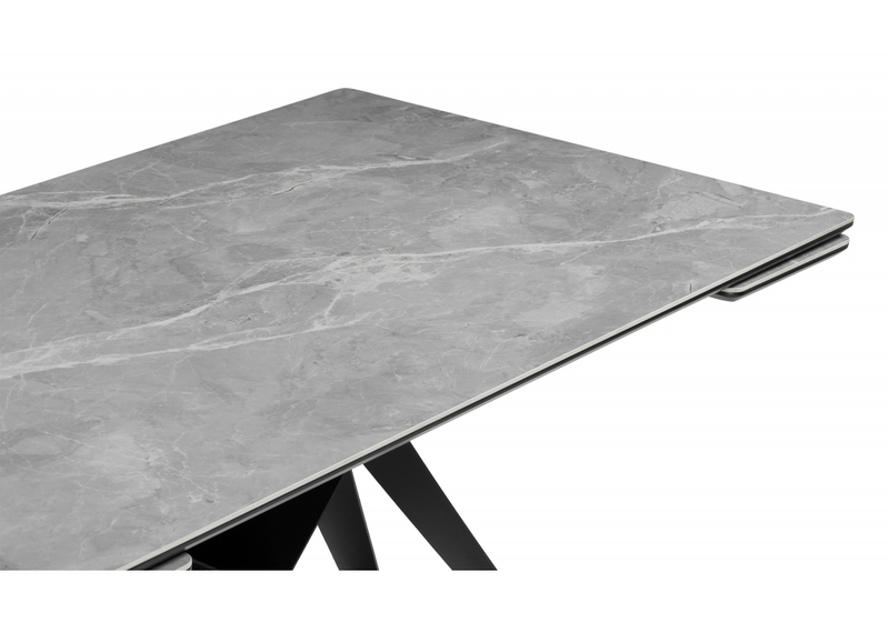 Керамический стол, Блэкберн 140(200)х80 серый мрамор larka grey / черный