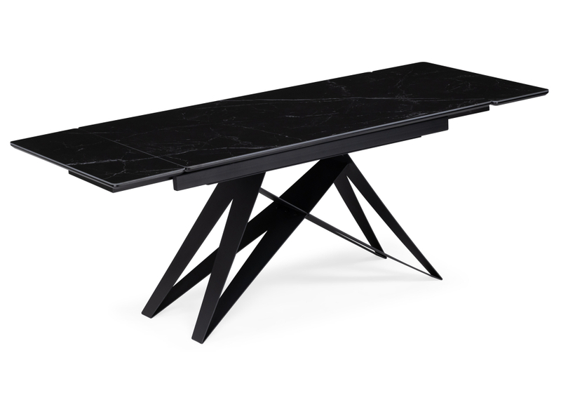 Керамический стол, Блэкберн 140(200)х80 черный мрамор shakespeare black / черный