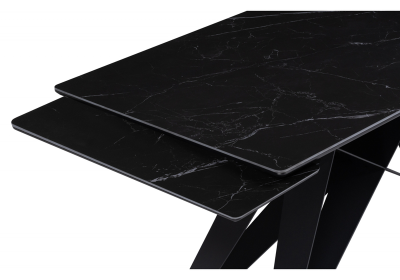 Керамический стол, Блэкберн 140(200)х80 черный мрамор shakespeare black / черный
