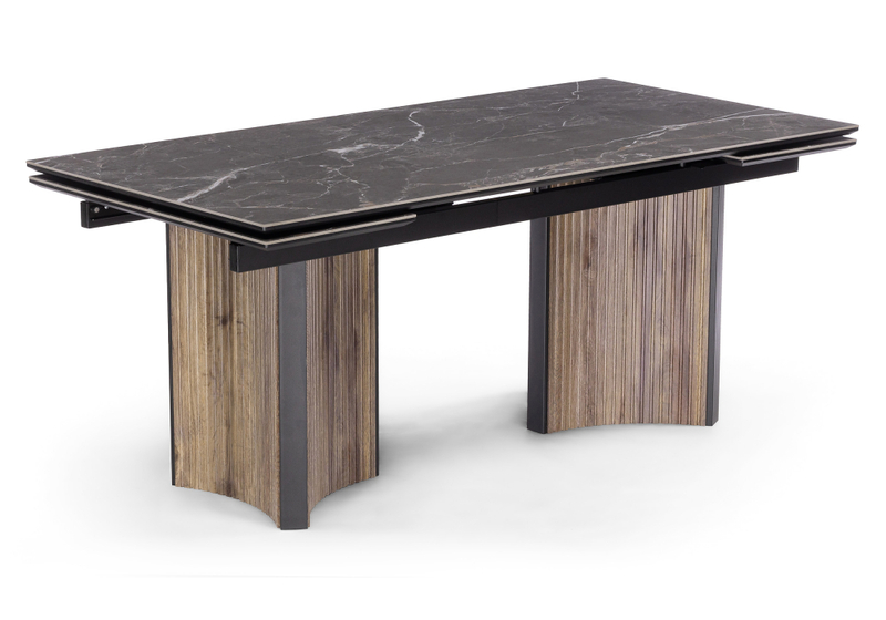 Керамический стол, Саливан 180x90 nero marquina / дуб бомонд лофт