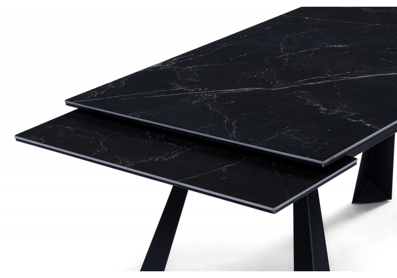 Керамический стол, Маунт 140x80 черный мрамор / черный