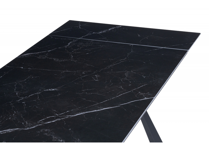 Керамический стол, Маунт 140x80 черный мрамор / черный