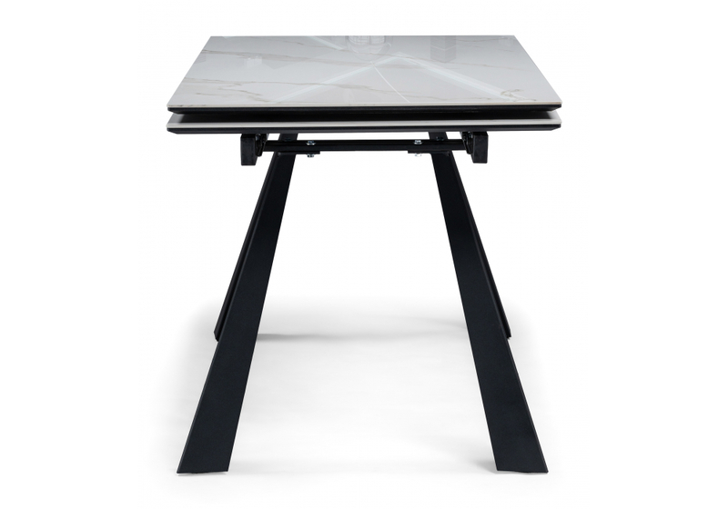 Керамический стол, Маунт 140x80 белый мрамор / черный