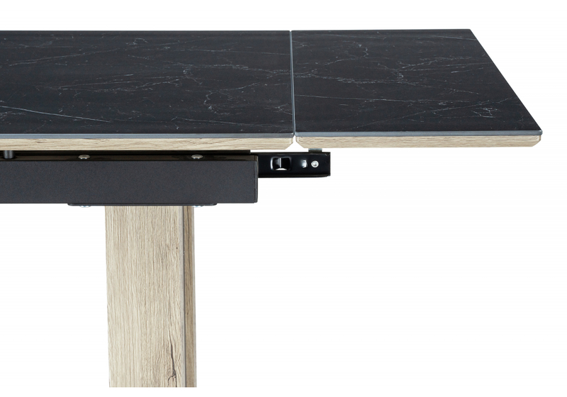 Керамический стол, Бернардо 180x90 черный мрамор / дуб монтана