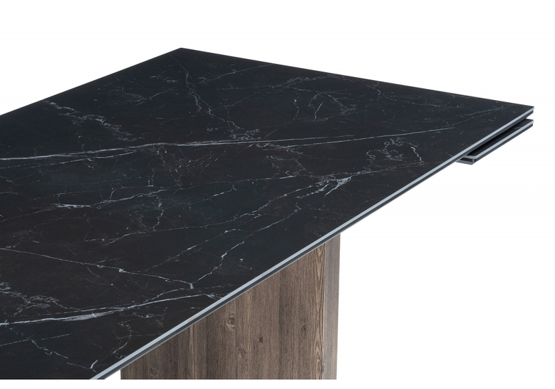 Керамический стол, Монерон 180(240)x90 shakespeare black / орех кантри