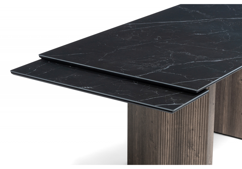 Керамический стол, Монерон 180(240)x90 shakespeare black / орех кантри