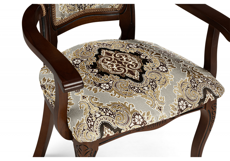 Стул деревянный, Bronte муса чёрная вишня / патина