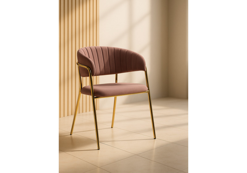 Стул на металлокаркасе, Kamelia светло-фиолетовый / золотой
