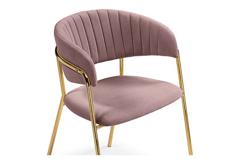 Стул на металлокаркасе, Kamelia светло-фиолетовый / золотой