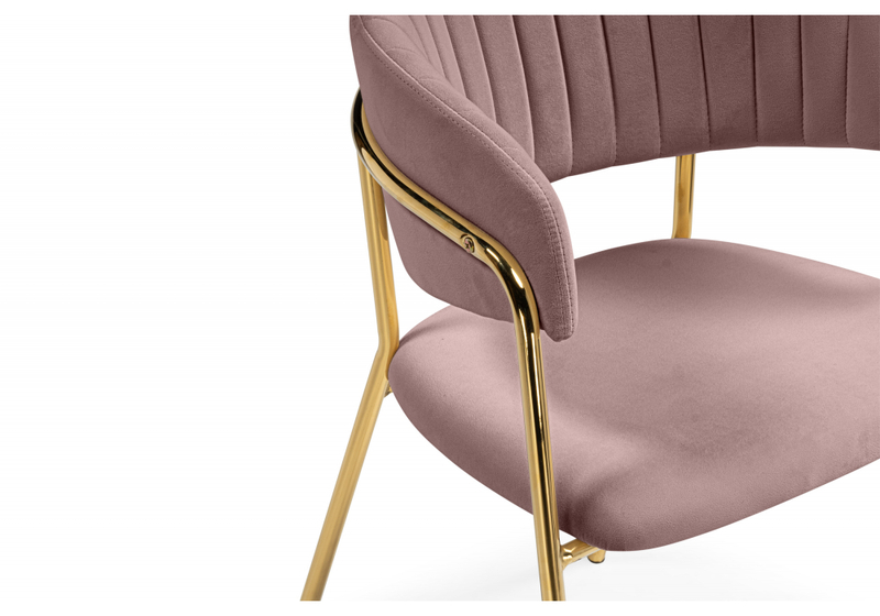 Стул на металлокаркасе, Kamelia светло-фиолетовый / золотой