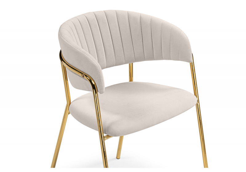 Стул на металлокаркасе, Kamelia бежевый / золотой